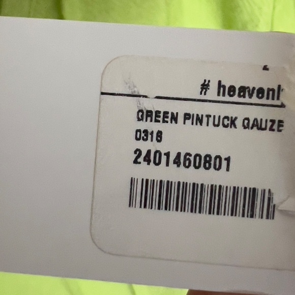 NWT Soft Surroundings green gauze tunic top size L large puff 3/4 sleeve cotton - Picture 5 of 6